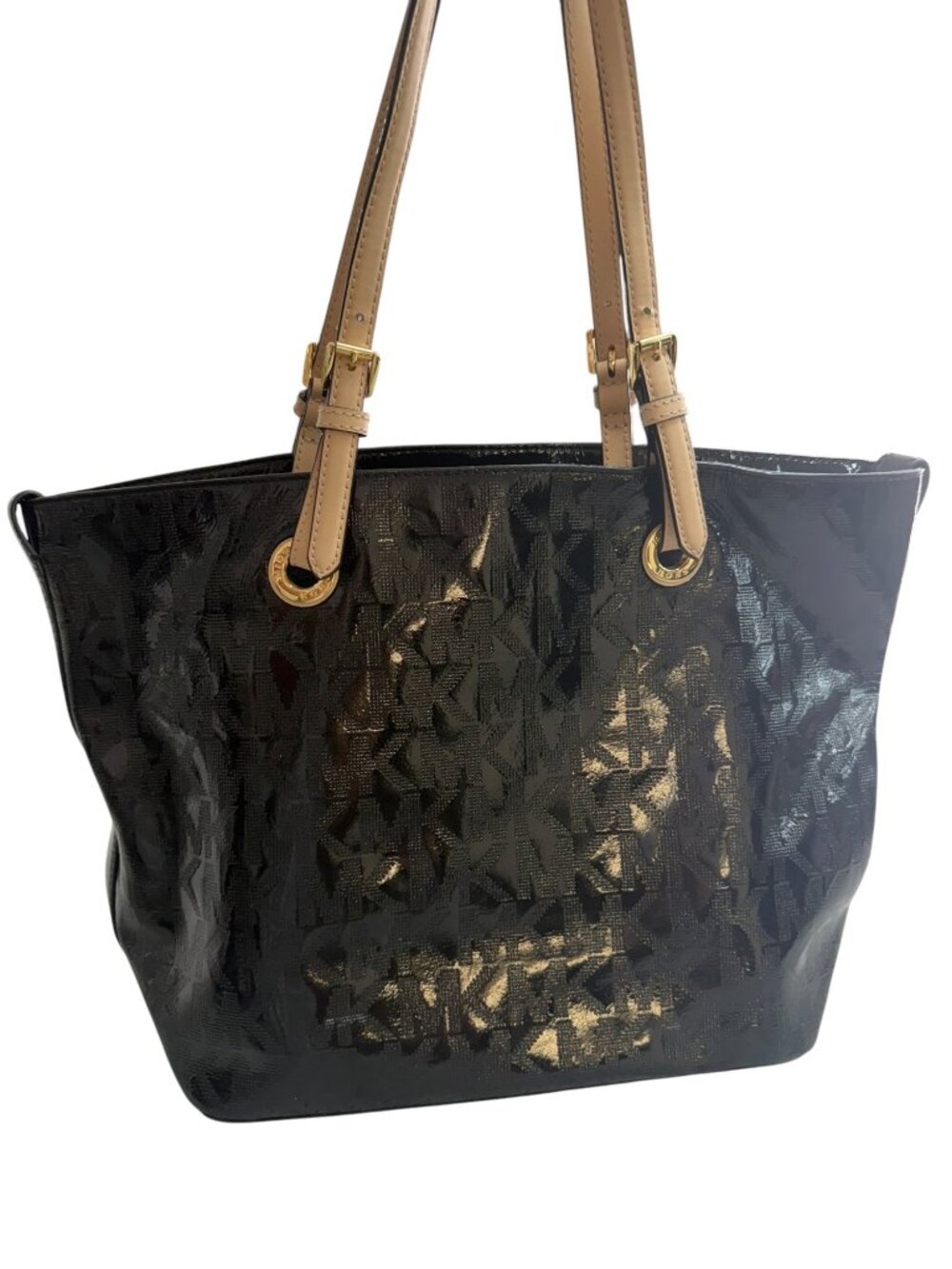 Michael‎ Kors Jet Set Black Patent Leather Tote